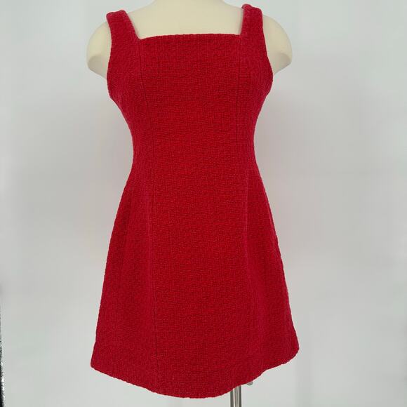 Maje Red Tweed Mini Dress Size 40 (US L) — Good Used, Wash Wear - Picture 1 of 7